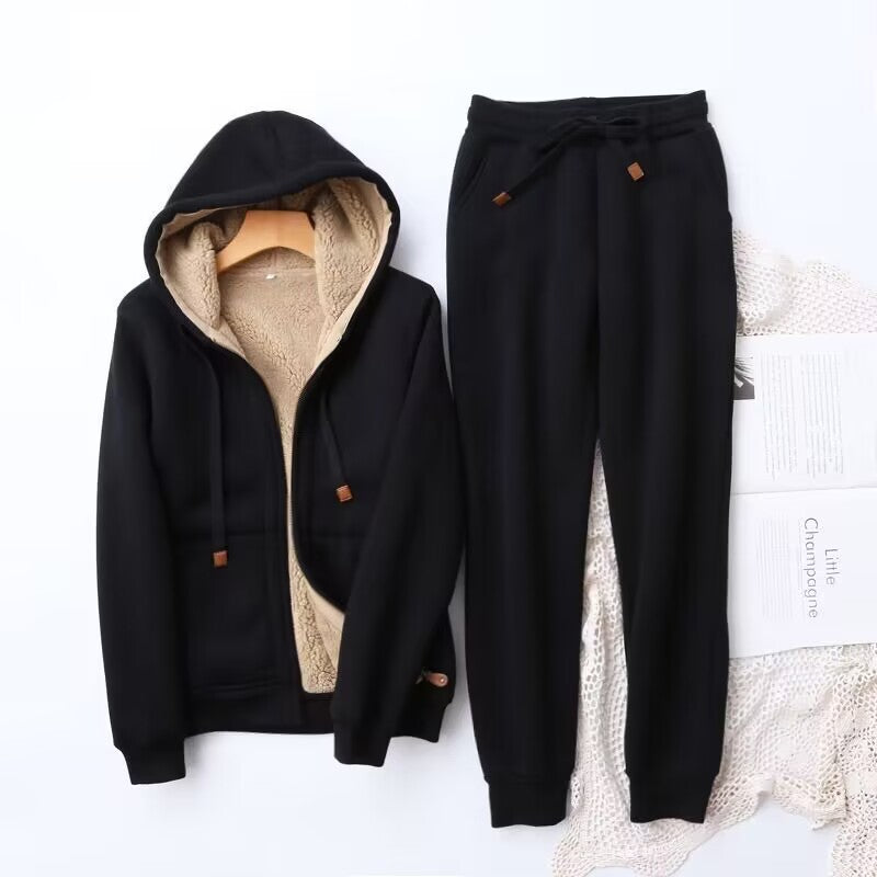 Ensemble d’intérieur pour femme avec sweat à capuche zippé