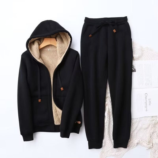Ensemble d’intérieur pour femme avec sweat à capuche zippé