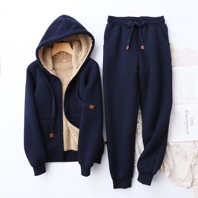 Ensemble d’intérieur pour femme avec sweat à capuche zippé