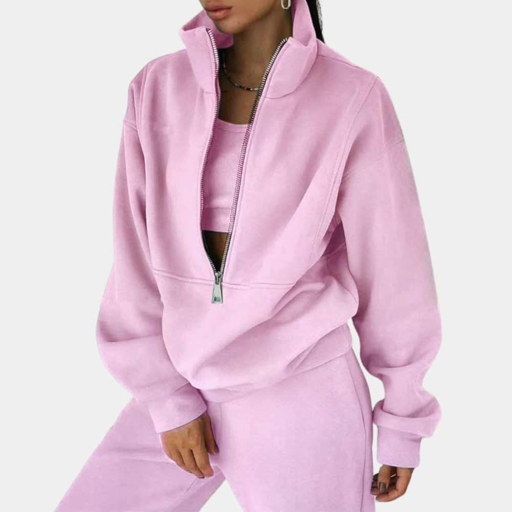 Ensemble de détente pour femme avec sweat zippé