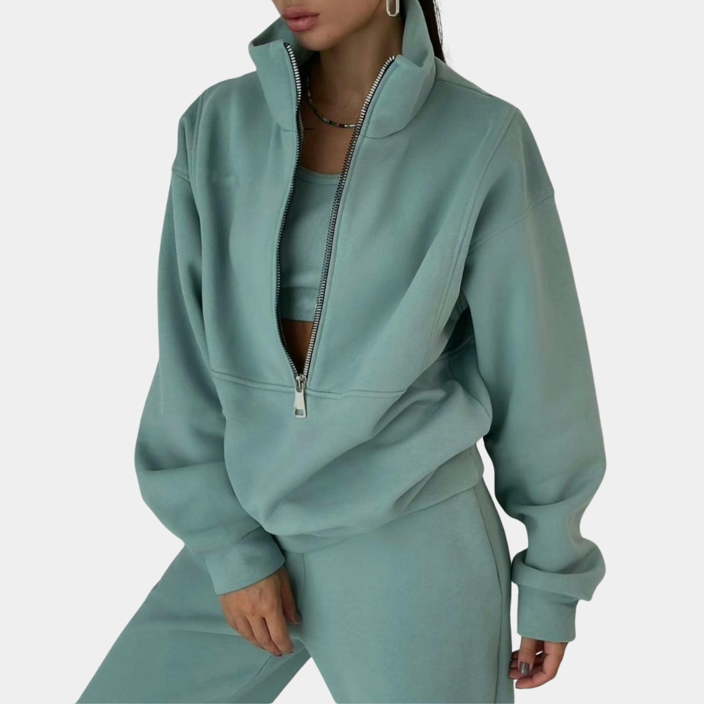 Ensemble de détente pour femme avec sweat zippé