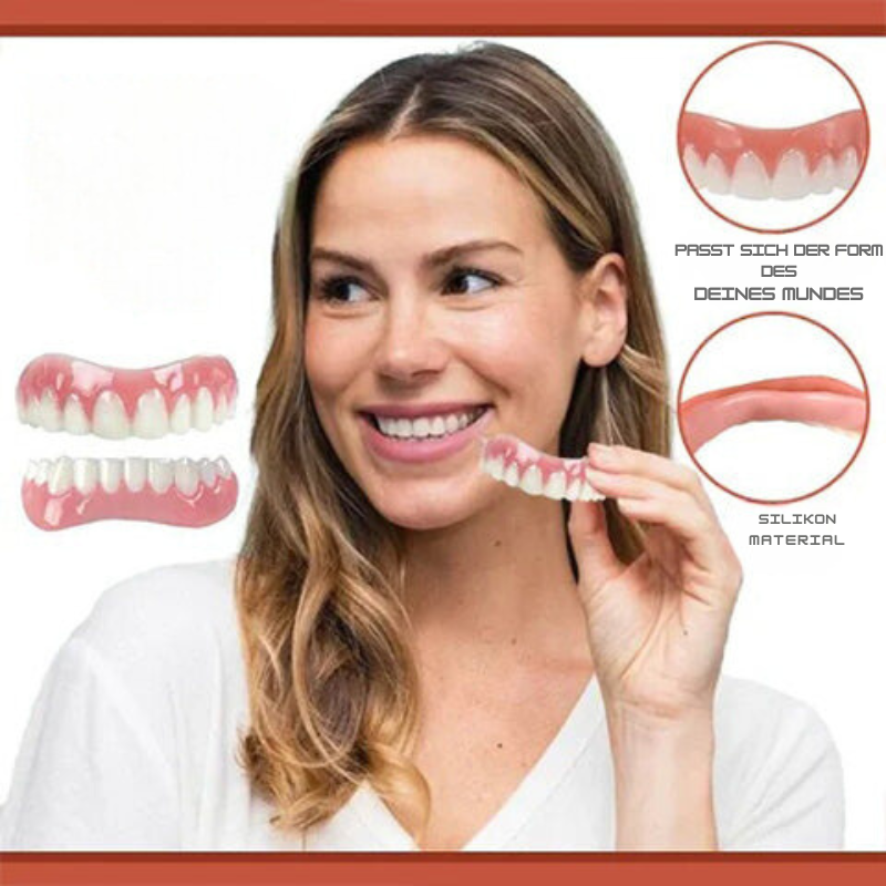 Ensemble de prothèses dentaires en silicone biocompatible pour un ajustement indolore et un sourire naturel