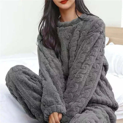 Ensemble de pyjama en polaire pour femme - tenue d'intérieur douce et chaude