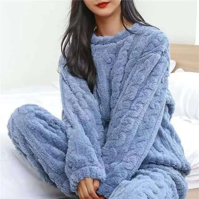 Ensemble de pyjama en polaire pour femme - tenue d'intérieur douce et chaude