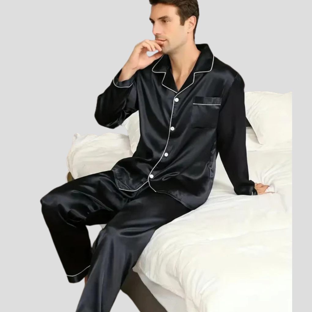 Ensemble de pyjama en satin lisse pour homme