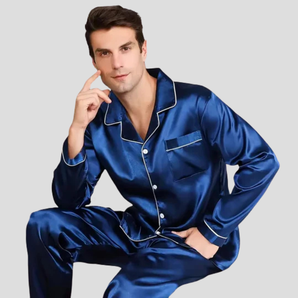Ensemble de pyjama en satin lisse pour homme
