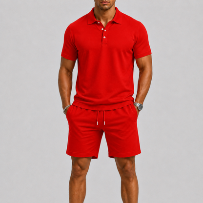 Ensemble de sport d’été pour homme – polo et short, confort léger