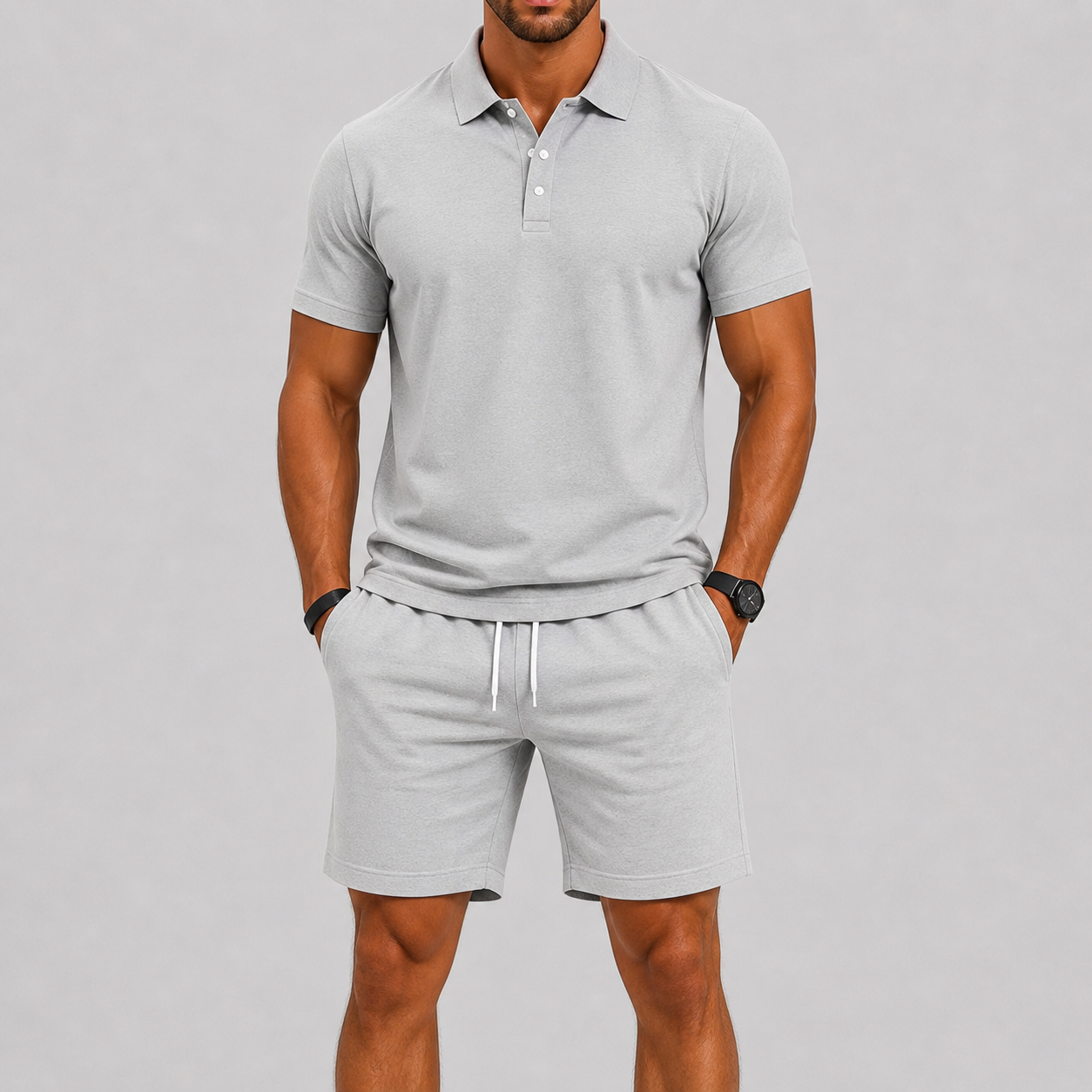 Ensemble de sport d’été pour homme – polo et short, confort léger
