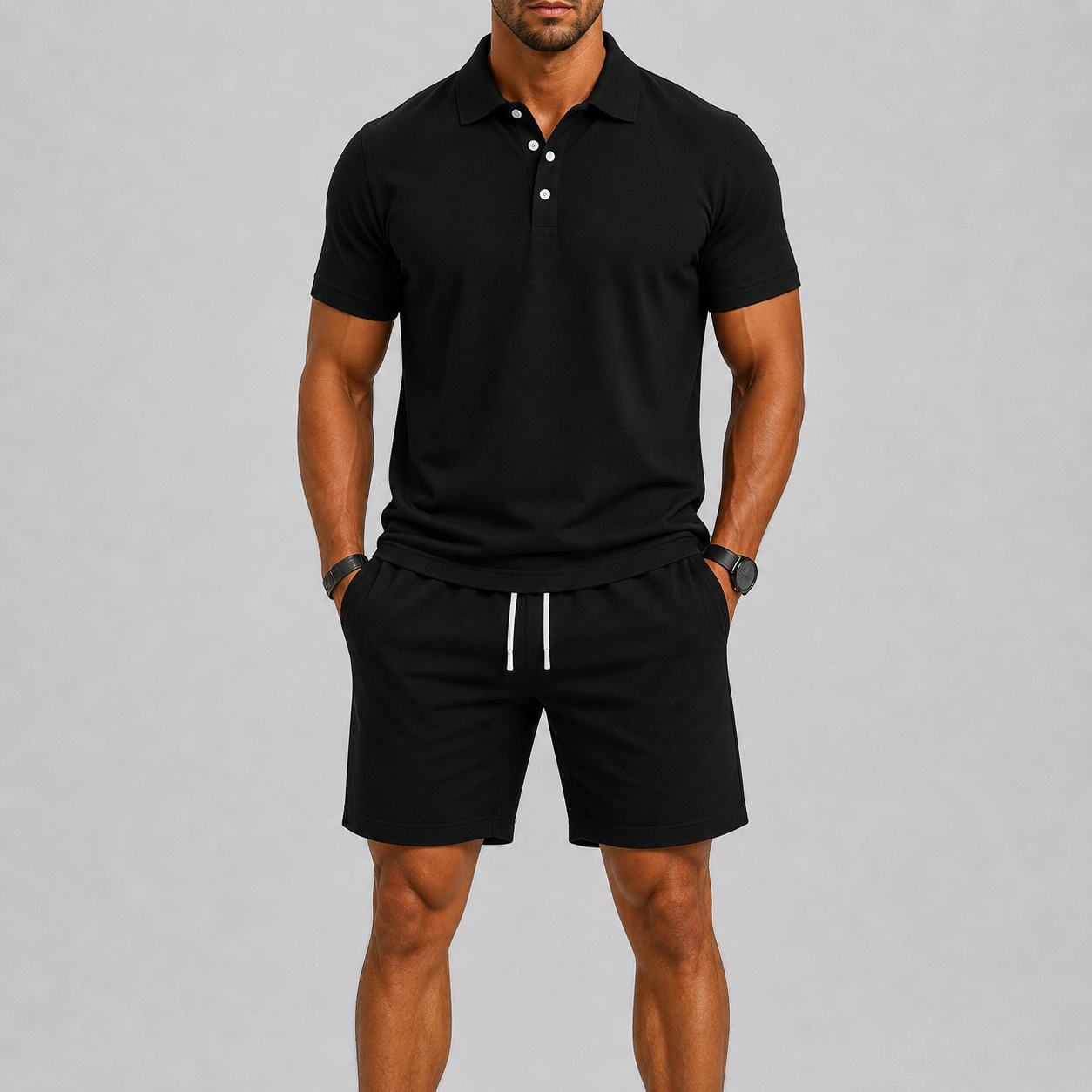 Ensemble de sport d’été pour homme – polo et short, confort léger