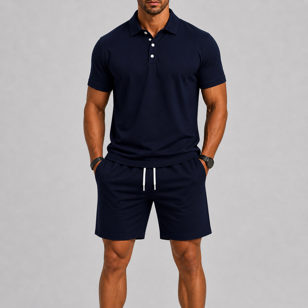 Ensemble de sport d’été pour homme – polo et short, confort léger