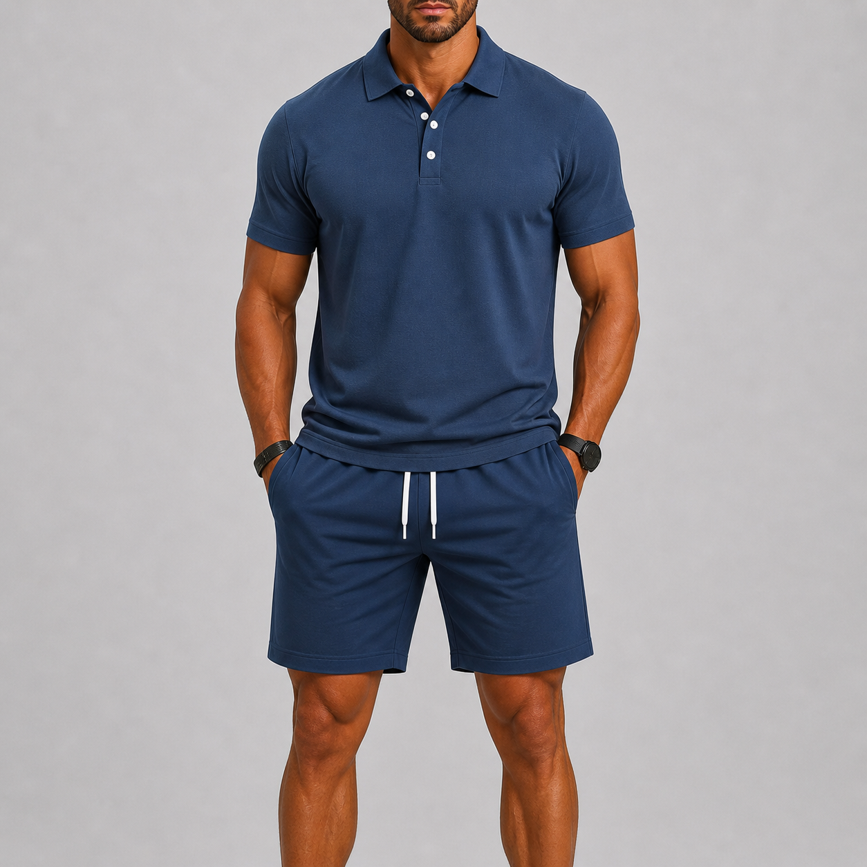 Ensemble de sport d’été pour homme – polo et short, confort léger