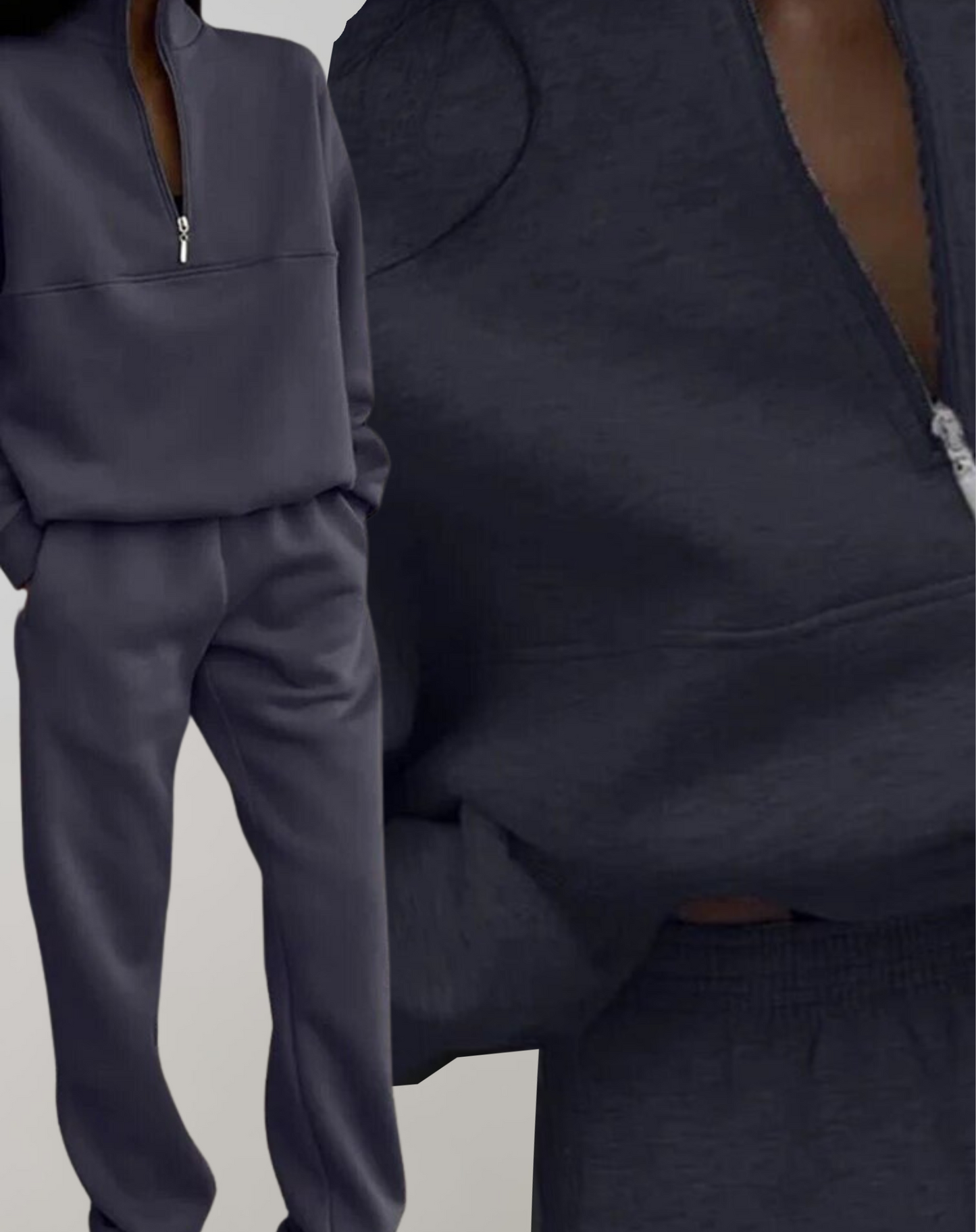 Ensemble de survêtement femme avec sweat à demi-zip