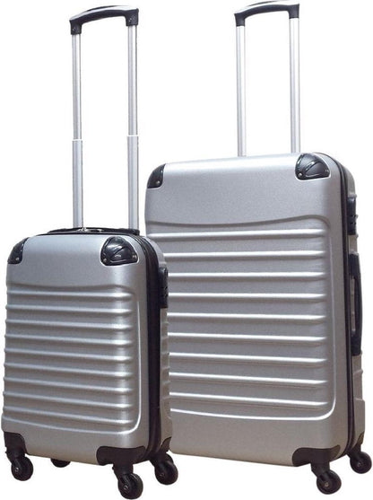 Ensemble de valises de voyage 2 pièces à coque rigide, argent