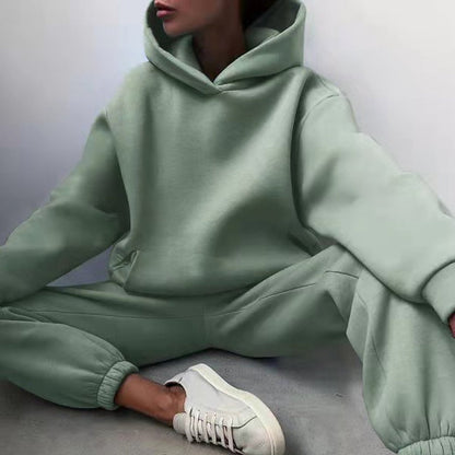 Ensemble détente pour femme avec sweat à capuche et pantalon de jogging - taille élastiquée