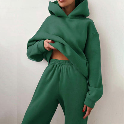 Ensemble détente pour femme avec sweat à capuche et pantalon de jogging - taille élastiquée