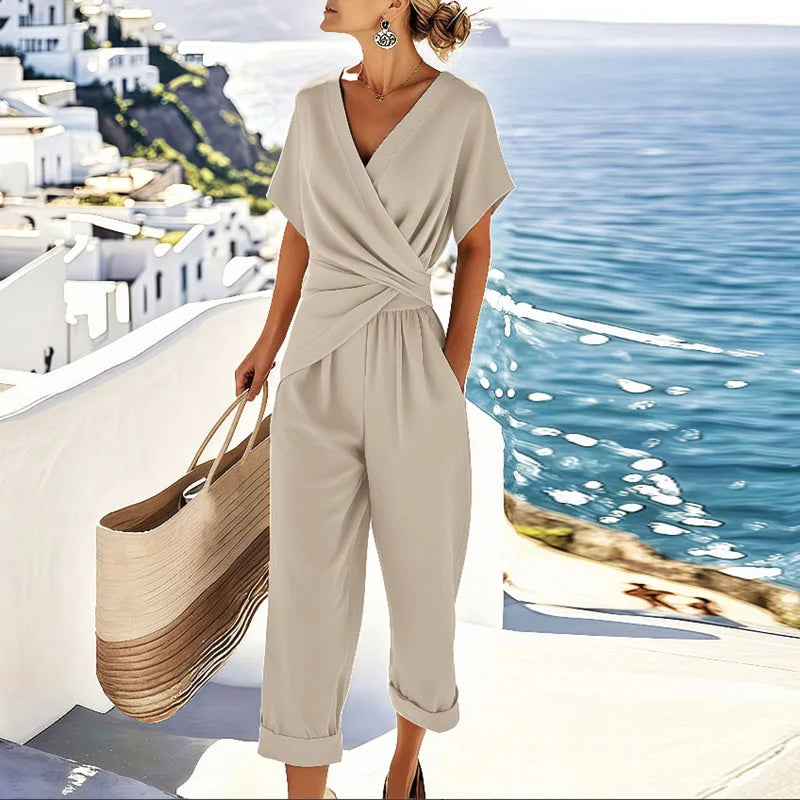Ensemble deux pièces cache-cœur court femme