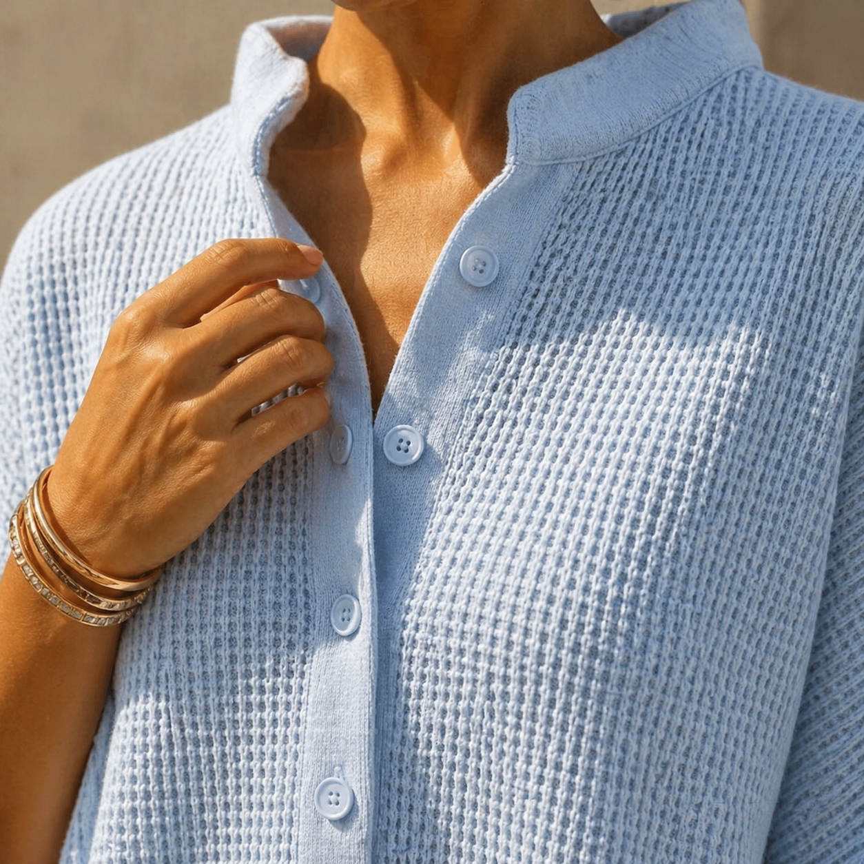 Ensemble deux pièces en maille gaufrée pour femme