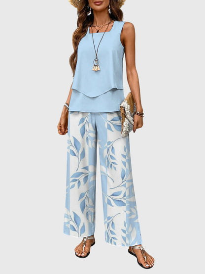Ensemble deux pièces femme à pantalon large