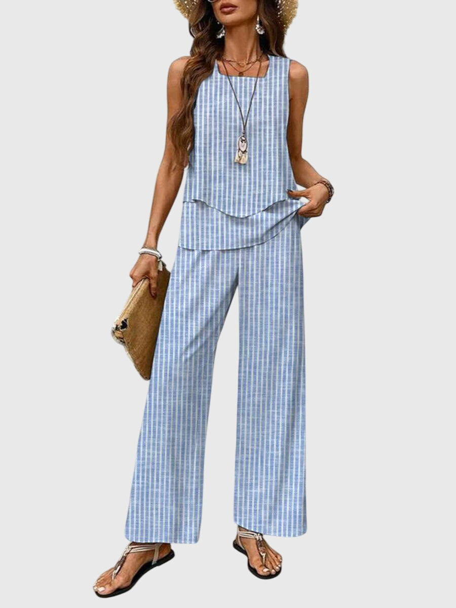 Ensemble deux pièces femme à pantalon large