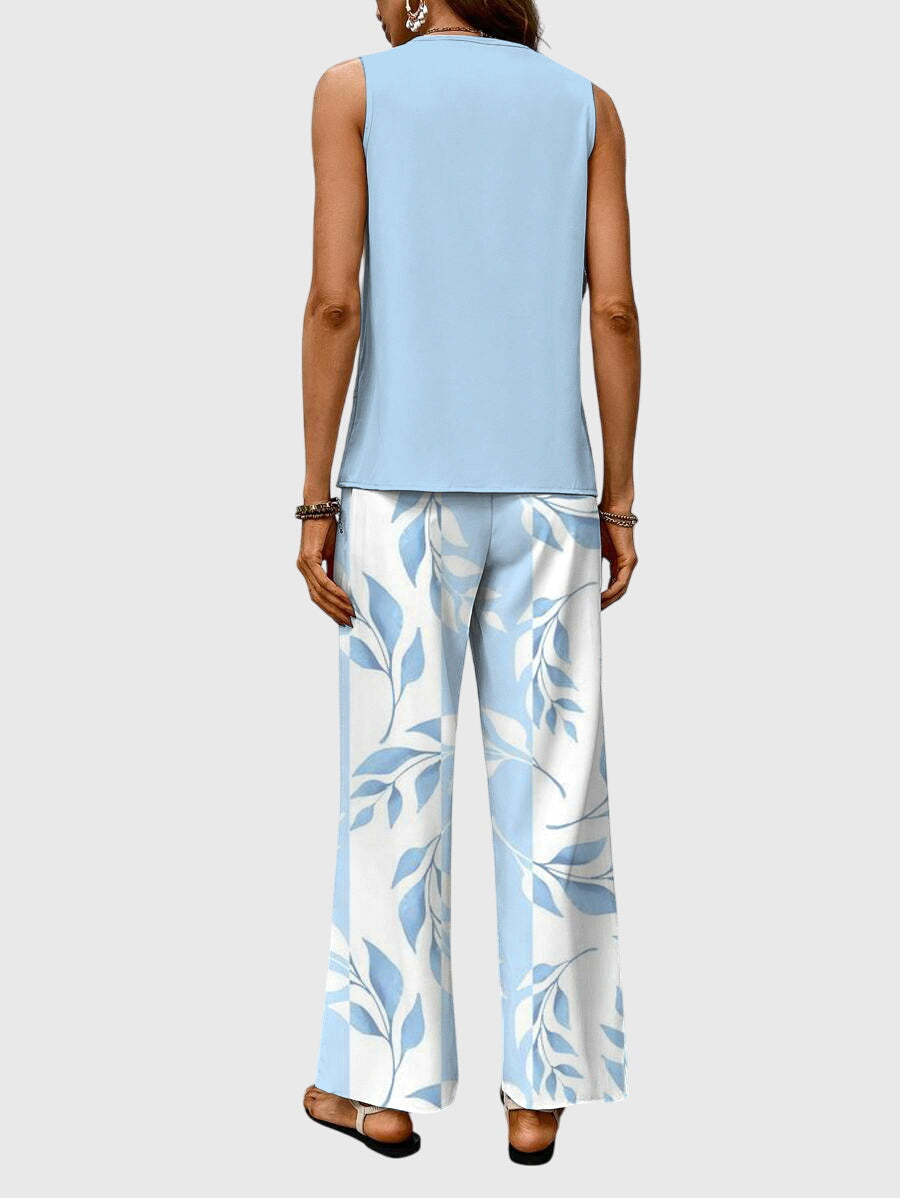 Ensemble deux pièces femme à pantalon large