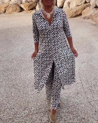 Ensemble deux-pièces imprimé élégant pour un style au quotidien