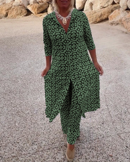 Ensemble deux-pièces imprimé élégant pour un style au quotidien