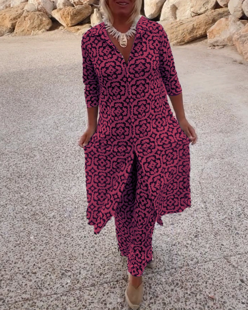 Ensemble deux-pièces imprimé élégant pour un style au quotidien