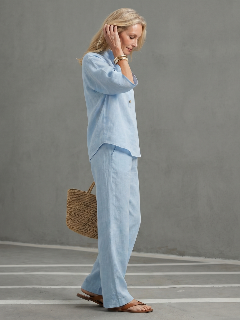 Ensemble en lin décontracté pour femme