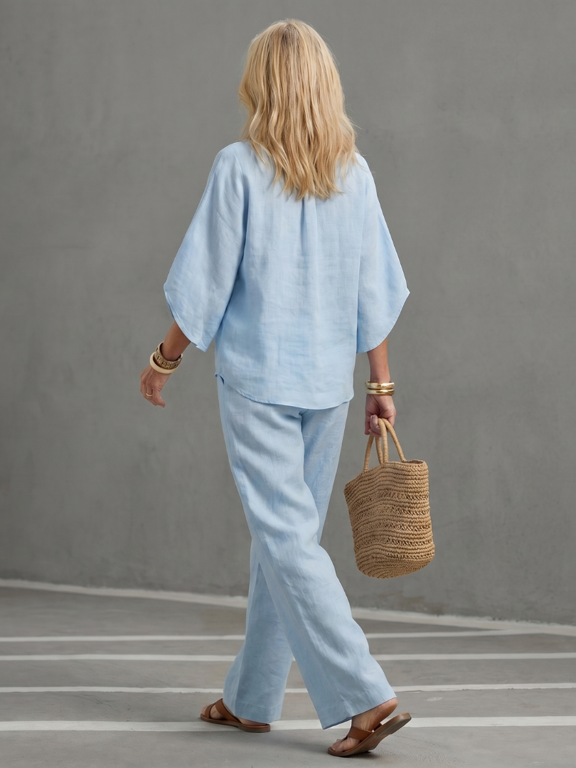 Ensemble en lin décontracté pour femme