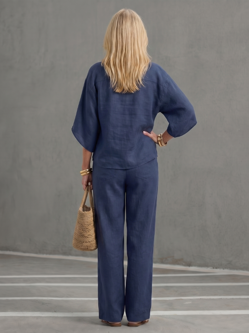 Ensemble en lin décontracté pour femme