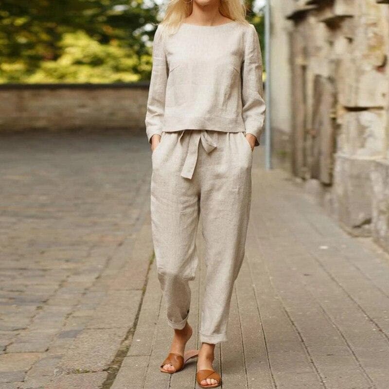 Ensemble pantalon à coupe décontractée pour femme