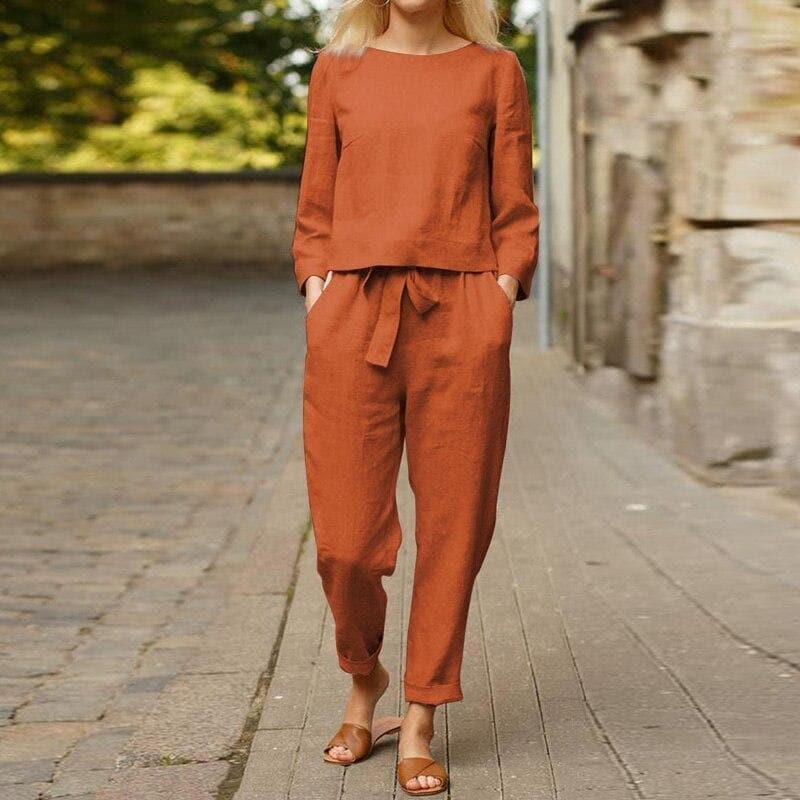 Ensemble pantalon à coupe décontractée pour femme
