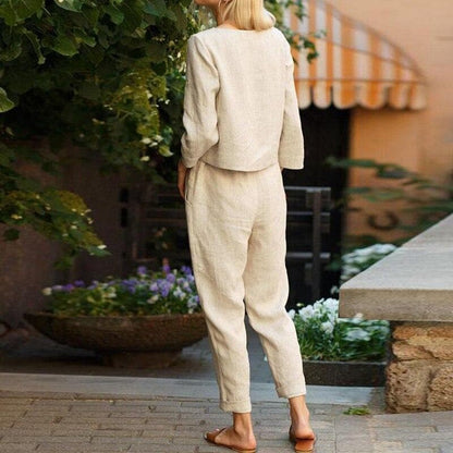 Ensemble pantalon à coupe décontractée pour femme