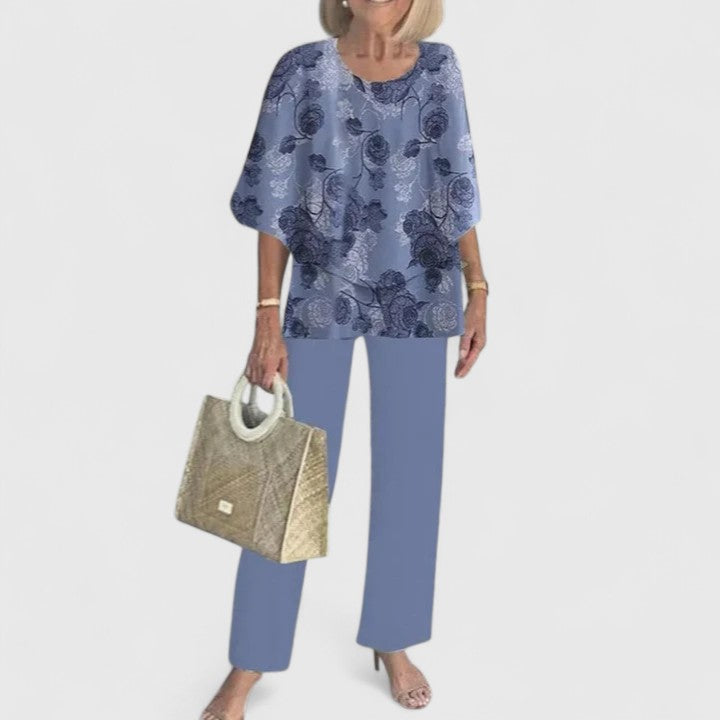 Ensemble pantalon deux pièces à coupe décontractée pour femme