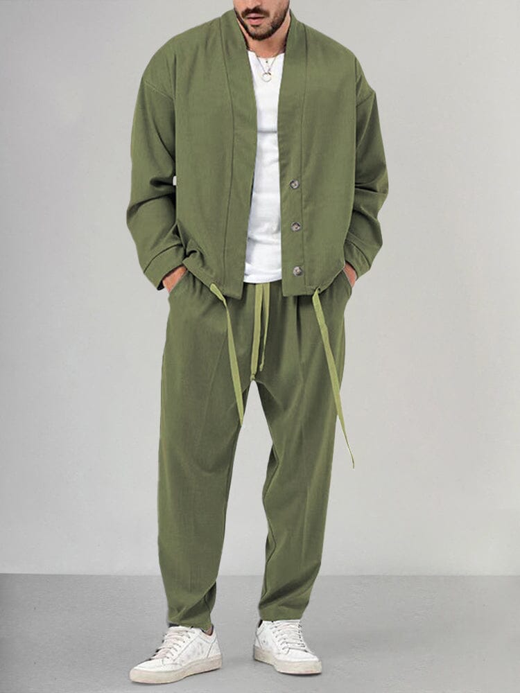 Ensemble pantalon deux pièces pour homme, coupe décontractée