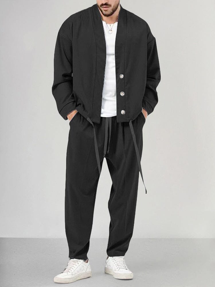 Ensemble pantalon deux pièces pour homme, coupe décontractée