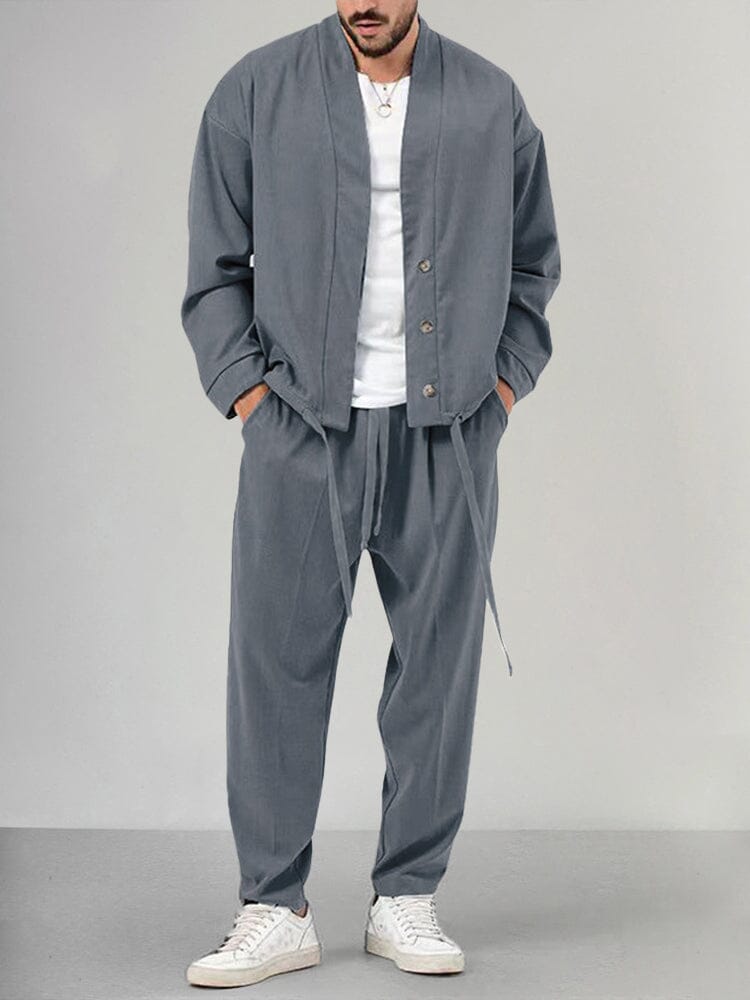 Ensemble pantalon deux pièces pour homme, coupe décontractée