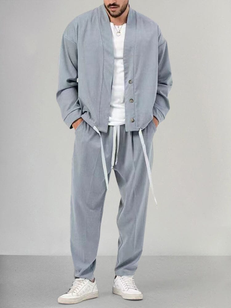 Ensemble pantalon deux pièces pour homme, coupe décontractée