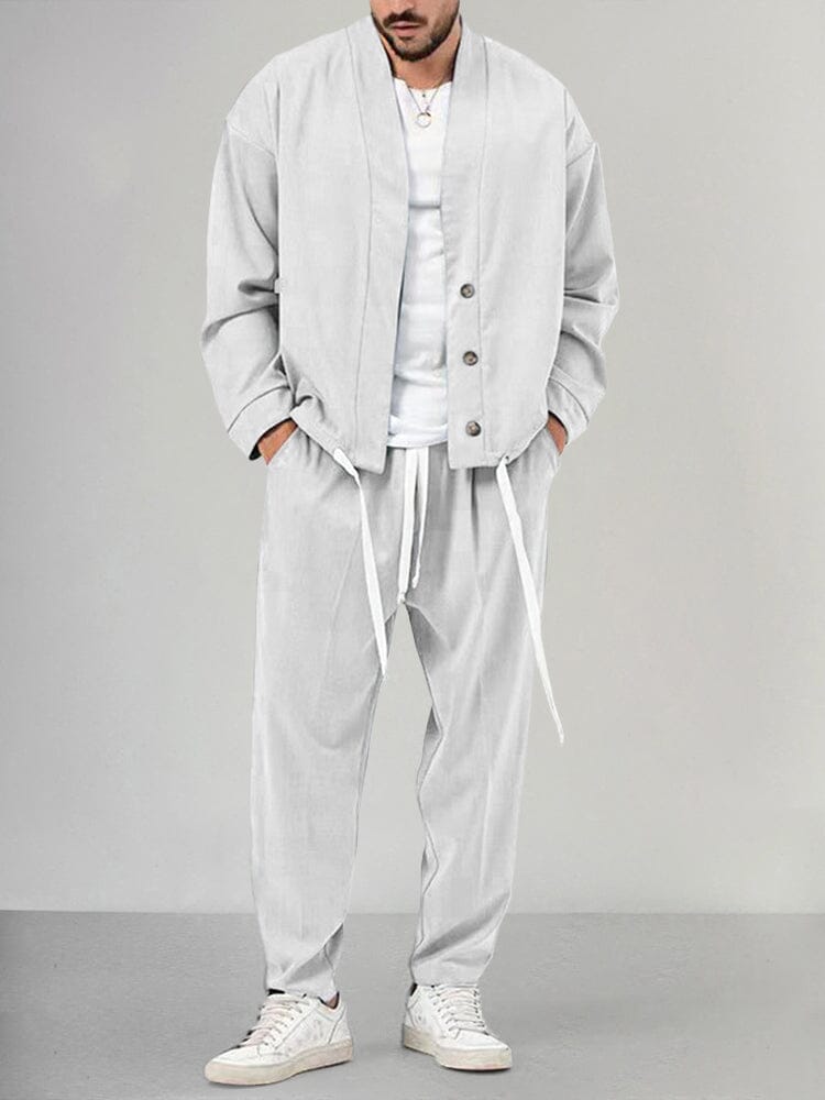 Ensemble pantalon deux pièces pour homme, coupe décontractée