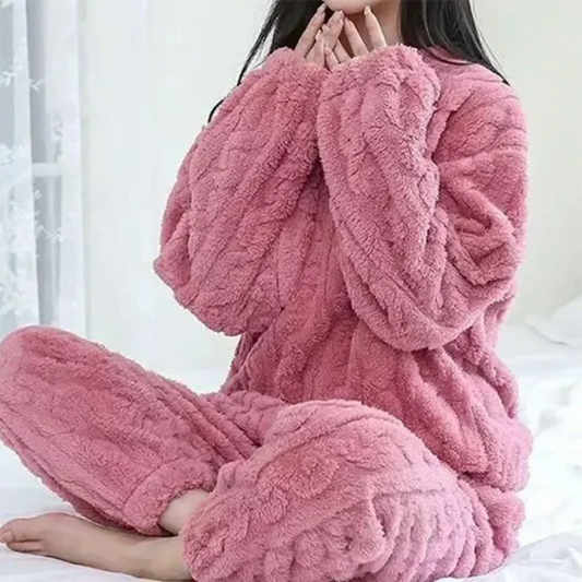 Ensemble pyjama pour femme à manches longues, coupe décontractée