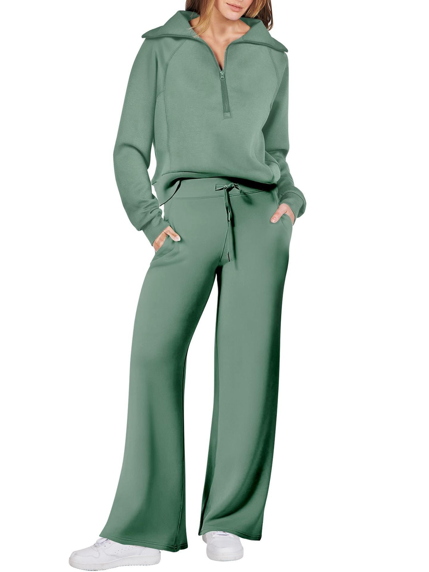 Ensemble sweat pour femme avec haut à enfiler et pantalon à jambes larges