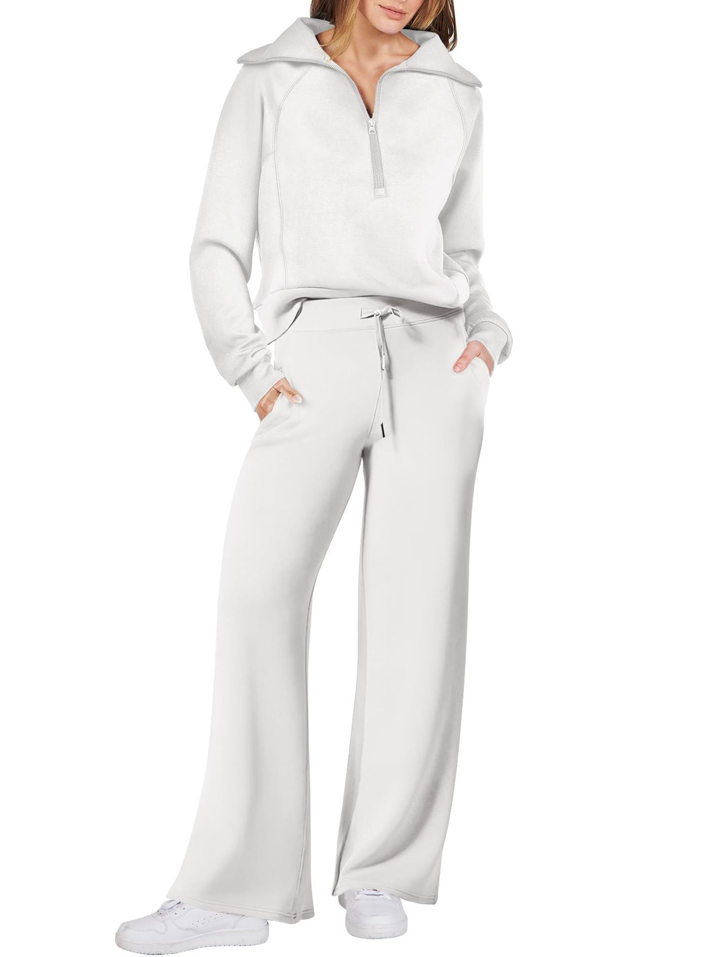 Ensemble sweat pour femme avec haut à enfiler et pantalon à jambes larges