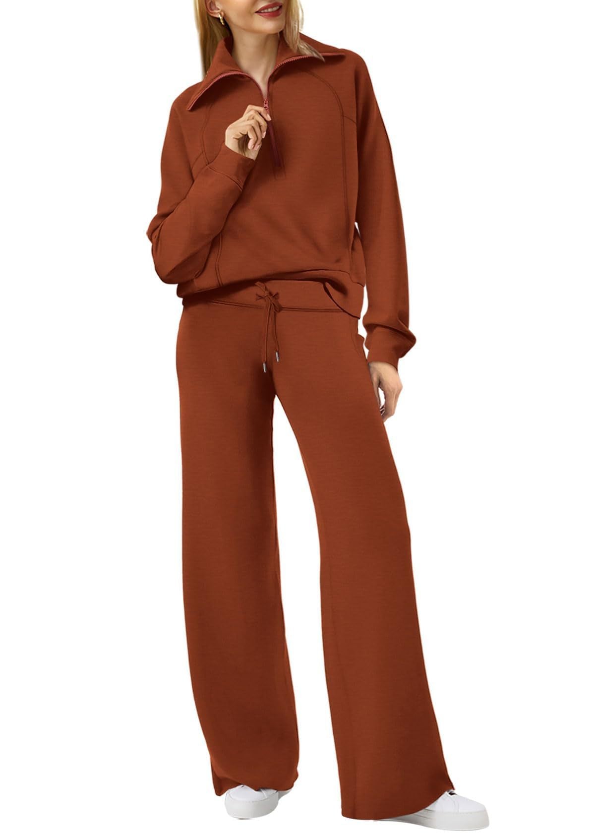 Ensemble sweat pour femme avec haut à enfiler et pantalon à jambes larges