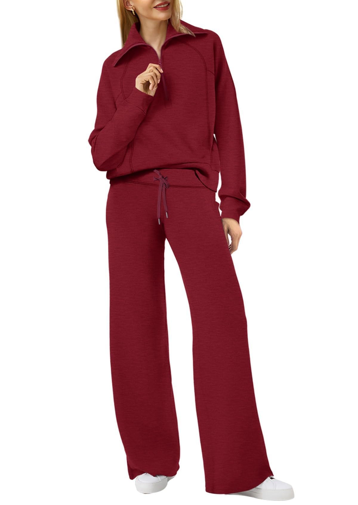 Ensemble sweat pour femme avec haut à enfiler et pantalon à jambes larges