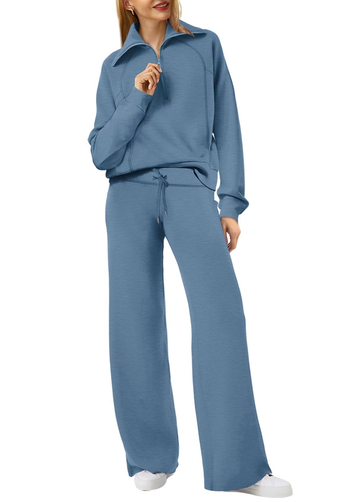Ensemble sweat pour femme avec haut à enfiler et pantalon à jambes larges
