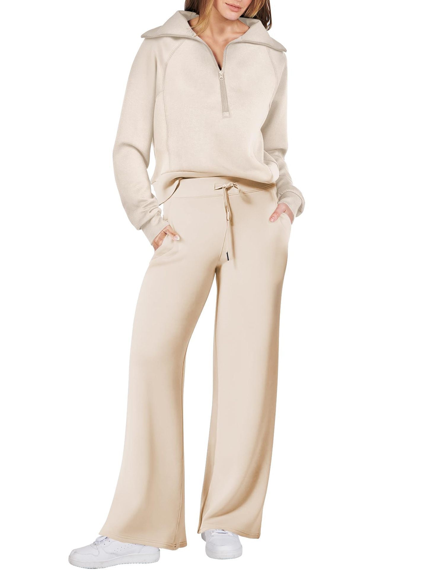 Ensemble sweat pour femme avec haut à enfiler et pantalon à jambes larges