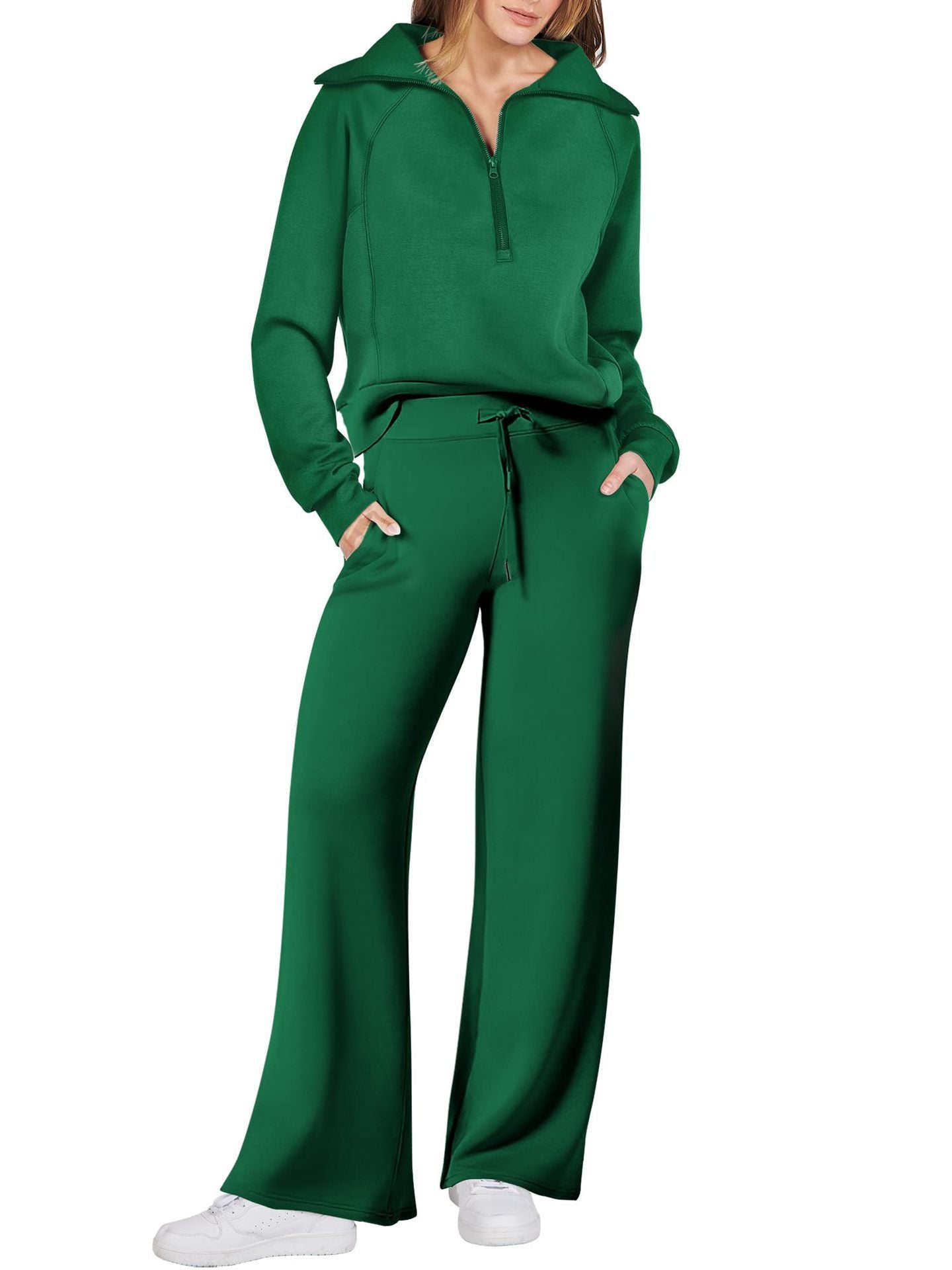 Ensemble sweat pour femme avec haut à enfiler et pantalon à jambes larges