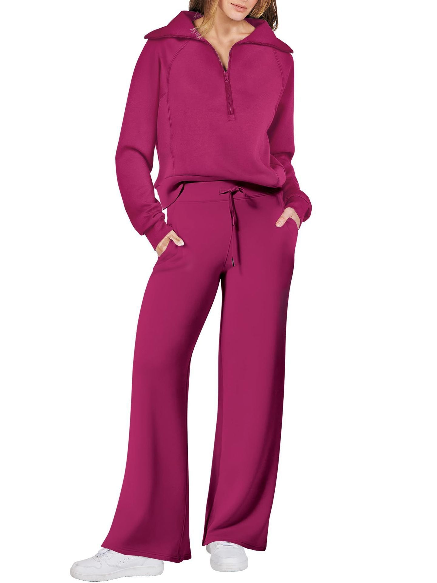 Ensemble sweat pour femme avec haut à enfiler et pantalon à jambes larges