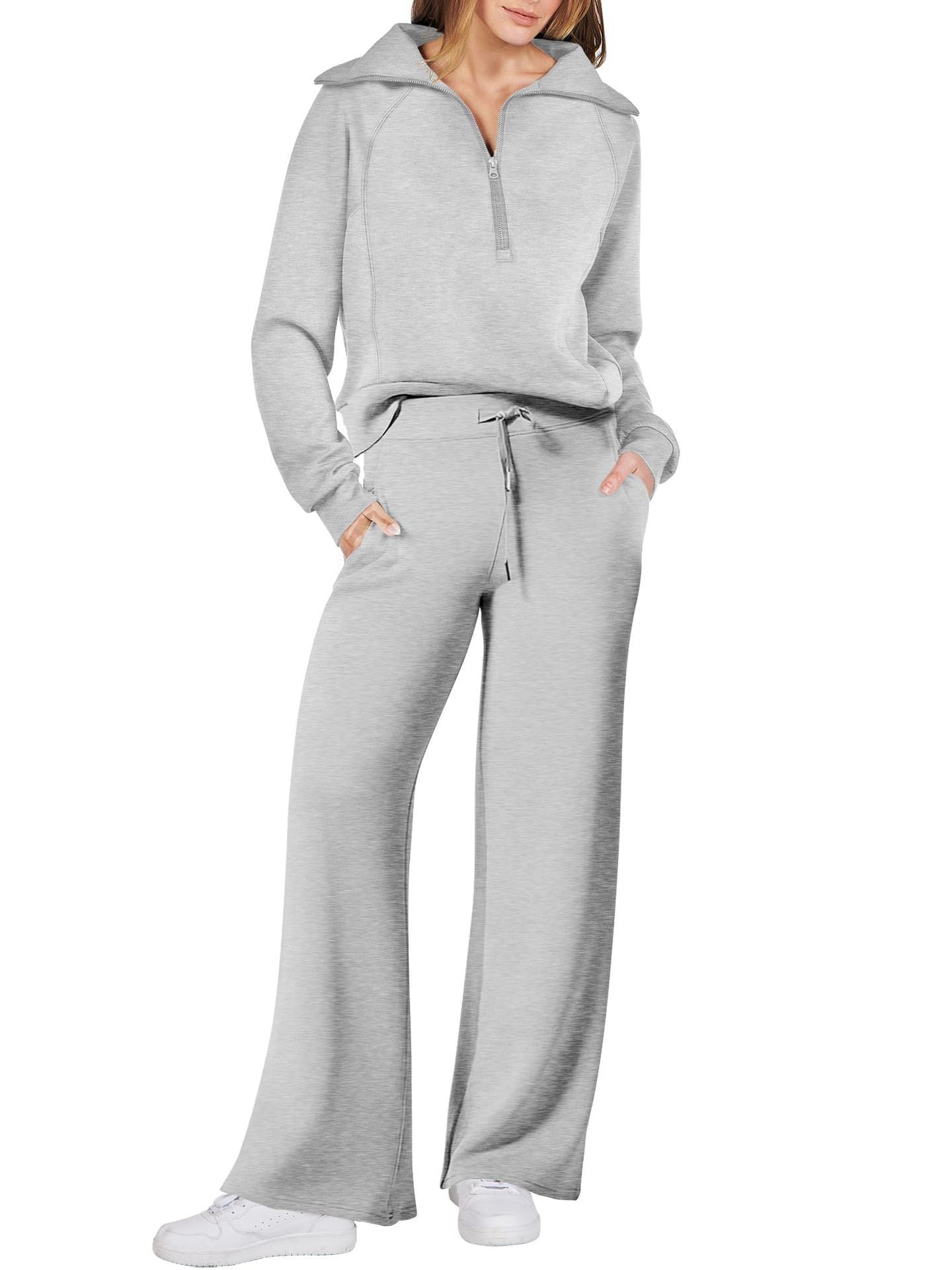 Ensemble sweat pour femme avec haut à enfiler et pantalon à jambes larges