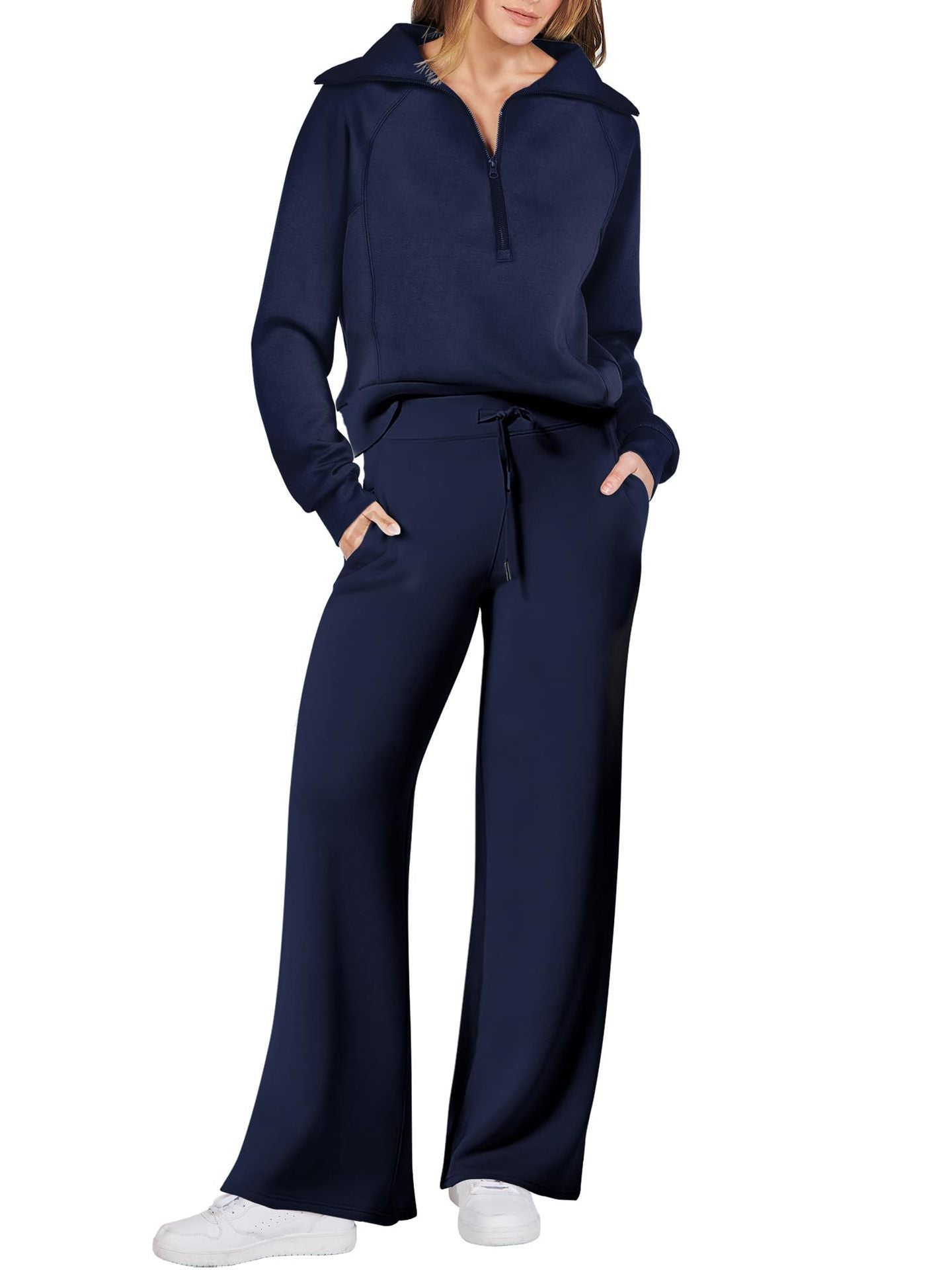 Ensemble sweat pour femme avec haut à enfiler et pantalon à jambes larges